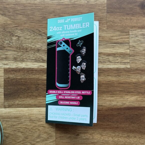 NWT Dude Perfect 24oz Water Bottle Teal w Handle & Leakproof Lid Missing Charms - Picture 12 of 12